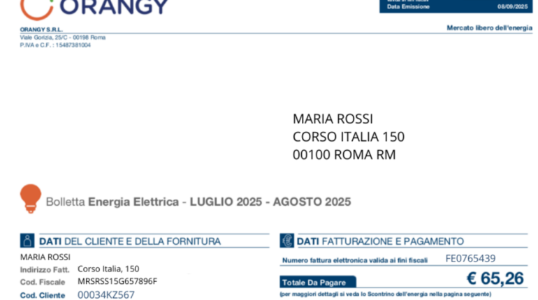 nuova bolletta Orangy